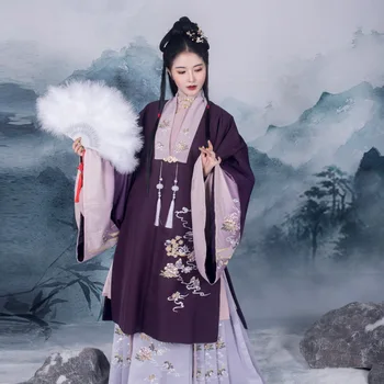 2022 האביב סינית מסורתית רקמה עתיקה Hanfu נשים בגדים עממית ריקוד תלבושת מזרחי הנסיכה Hanfu שמלה חליפה