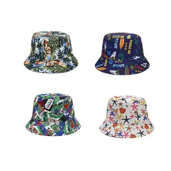 2023 אביב כותנה קריקטורה הדפסה דלי כובע הדייגים כובע נסיעות חיצונית סאן קאפ עבור גברים ונשים 147
