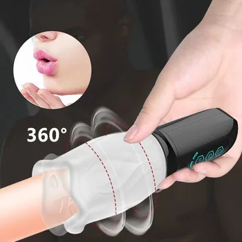 360 אוטומטי מסתובב בכיס אוננות, כוס רוח התרגילים צעצוע מין לגברים מבוגרים אמיתי