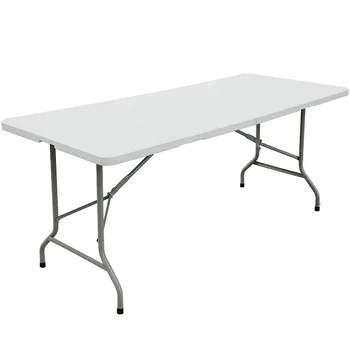 6ft נייד פלסטיק שולחן מתקפל לבן, שולחן נייד קמפינג שולחן מסה שולחן שולחן שולחן מתקפל