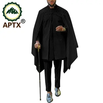 APTX גברים אפריקאי של אקארד חליפת המסורתי ללבוש רשמי הלבוש Bazin ריש דאשיקי תלבושות חולצה מכנסיים קייפ SuitA2316011