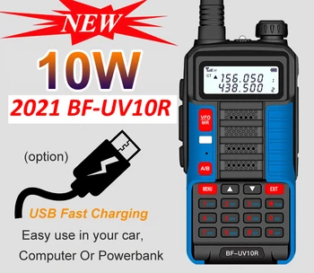 Baofeng BF-UV 10R שני הדרך רדיו ארוך טווח ווקי טוקי Dual Band CB רדיו HF משדר VHF הימי רדיו 10W 8800MAH