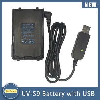 BAOFENG UV-S9 סוללה עם מטען USB כבל 2800mAh על ווקי טוקי UV-10R UVS9 בנוסף UV5R Pro-UV 5RMax BF-UVB3Plus רדיו