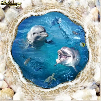 beibehang מותאם אישית דולפינים תמונות קיר הים אדוות מים המלון שירותים ציור קיר עמיד למים עצמי דבק טפטים לסלון