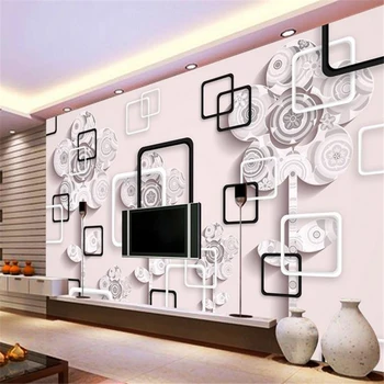 beibehang סטריאוסקופית 3d טפט סיני פרח הטלוויזיה רקע טפט חי בחדר השינה ציורי קיר המסמכים דה parede infantil