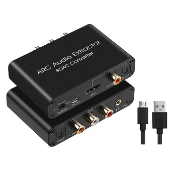 DAC ממיר אודיו ARC Audio Extractor-HDMI תואם אופטי SPDIF קואקסיאלי אנלוגי 3.5 מ 