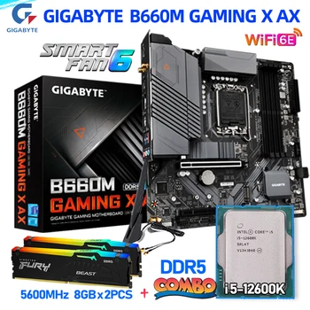 Gigabyte B660M DDR5 Mainboard עם מעבד Core i5 12600K ערכת אילים חליפה + 5600Mhz 16GB קיט M-ATX B660M המשחקים X AX WIFI 6E PCIE 4.0