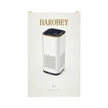 HAROBEY מטהר אוויר קומפקטי & נייד כבל USB LED אור ריח & להסרת אבק יון שלילי מסוג-C כוח נמל בקרת מגע
