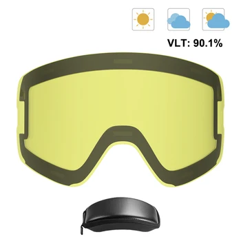 MAXDEER משקפי סקי עדשה עבור גברים, נשים, נגד ערפל UV400 גדול טור משקפי סקי שלג משקפי משקפי שמש עדשות עדשות להחלפה בלבד