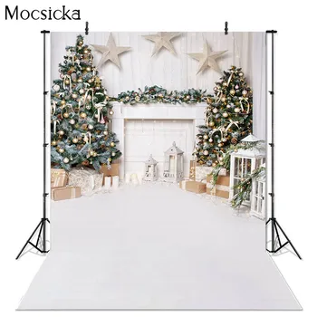Mocsicka חורף חג המולד צילום רקע עץ חג מולד קישוט אח אביזרים המשפחה צילום דיוקן רקע באנר