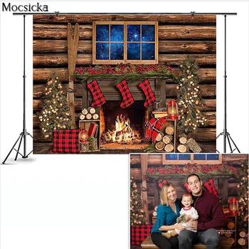 Mocsicka עץ חג המולד, האח רקע משפחתי צילום דיוקן אביזרים חג המולד, גרביים ילד ילד יום ההולדת תמונה רקע