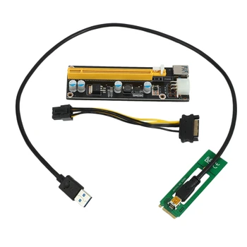 NGFF מ. 2 מ ' מפתח ה-USB 3.0 PCI-E כרטיס Riser M2 כדי USB3.0 PCIE 16X 1X Extender עם כוח Litecoin כורה Bitcoin