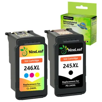 NineLeaf PG-245XL CL-246XL מחסנית דיו שחור/צבע עבור Canon PIXMA IP2850 MG2525 TS3322 MX492 MX490 MG3022 MG2520