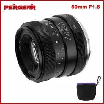 Pergear 50mm F1.8 גדול צמצם עדשה ידנית המוקד העיקרי עדשה קבועה עבור Sony A6500 פוג ' י XT3 & M4/3 מצלמות