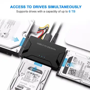 אוניברסלי ממיר USB3.מ-0 ל-SATA/IDE 2.5 ב-3.5 חיצוני דיסק קשיח כבל מתאם 5GBPS דיסק קשיח SSD ממיר למחשב נייד