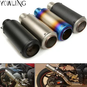 אופנוע שונה פליטה סיבי פחמן צינור פליטה על ימאהה YZF R25 R15 R6 R125 MT-07 הר קאוואסאקי z750 Z800 FZ8 FZ1 FZ6R ZX