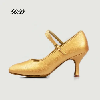 אישה הנעל העליון נעלי ריקוד סלוניים נשים הלטינית נעליים BD 119 סיבוב חדש ג ' אז מודרני מקורי עור עגל למטה הבלעדי ללבוש resistan
