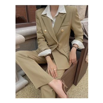 אלגנטי המשרד בלייזר החליפה של הנשים מקצועי רשמי 2022 סתיו מזדמן אופנה המכנסיים שני חלקים סט בגדים קוריאנית