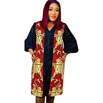 אפריקה שמלות לנשים שרוול ארוך אפריקה החדשה בגדים טלאים אנקרה Bazin מסורתי החלוק השמלה 2023 הקיץ