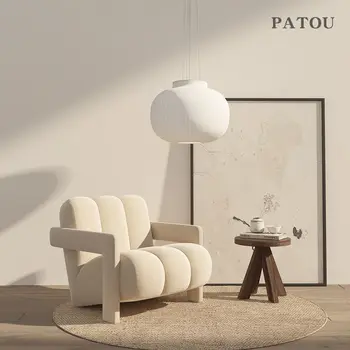 בסלון כורסאות פשוטות תאורה מודרניים יוקרה יחיד ספה כסא מרפסת חדר השינה מזדמן בד עצלן פלנל משענת רהיטים