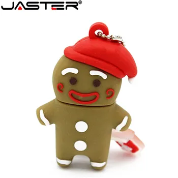 ג ' סטר Man Gingerbread הבזק מסוג USB DriveBiscuits צעצוע ילד כונן עט קריקטורה pendrive 4GB 8GB 16GB 32GB זיכרון U דיסק USB 2.0