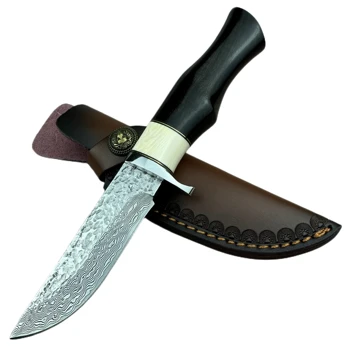 ההמצאה בעבודת יד הסכין הובנה& חיקוי ידית שנהב VG10 167 שכבות פלדת דמשק העליון נדן עור אוסף חיצונית המחנה.