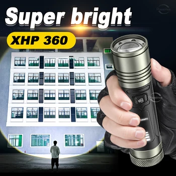 החדש XHP360 חזק פנסי LED נטענת USB הפנס XHP199 XHP90 גבוה כוח LED פנס 18650 ציד הפקחים.