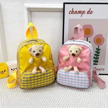 הילדים החדשים אופנה תרמיל קריקטורה חמודה הגירסה הקוריאנית בגן פתיחת העונה Schoolbags תינוק דוב אביזר שקיות