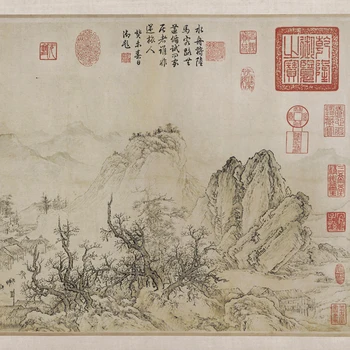 העתיקה בסין העתיקה חסידים Jiangshan נסיעות התמונה. גלול 1: 1 המקורי גדול 38.5X609.5 ס 