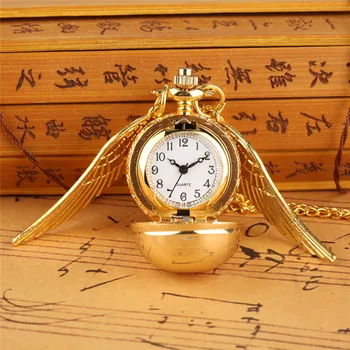 יוקרה זהב צהוב כדור עגול בצורת שעון גודל קטן קוורץ אנלוגי שעון הכיס עבור גברים, נשים, שרשרת סוודר שרשרת רטרו מתנות