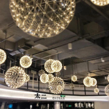 יצירתי אישיות LED מלאה השמיים ניצוץ הכדור נברשת מספרה חנות בגדים קפה מסעדה אורות דקורטיביים פשוט
