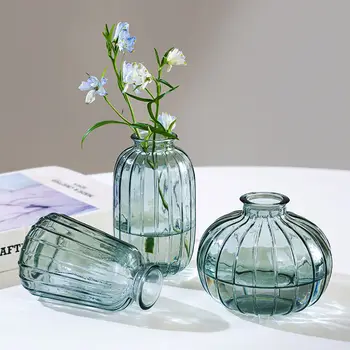 יצירתי קטן אגרטל 3-פיסה להגדיר את אגרטל זכוכית שקופה מים תרבותי ירוק אננס השולחן סידור פרחים קישוטים
