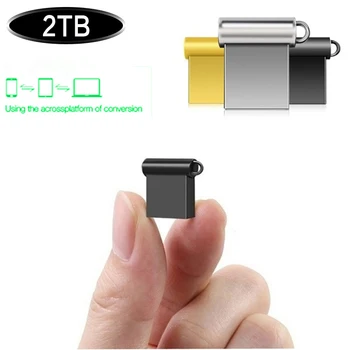 מיני מהירות גבוהה USB flash drive 2TB כונן עט 2TB pendrive флешка מתכת U דיסק התזכיר cel usb 3.0 מקל מתנה חינם לוגו לטלפון/רכב