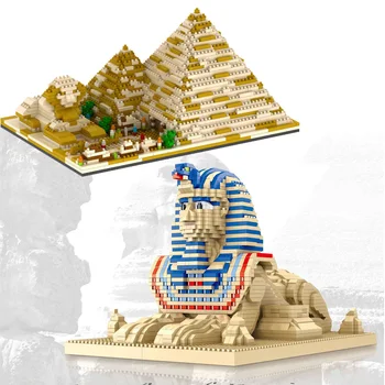 מפורסם בעולם הארכיטקטורה ההיסטורית מצרים מיקרו יהלומים לחסום את הפירמידה של ח ' ופו ספינקס לבנות לבנים אמא דגם צעצוע Nanobricks