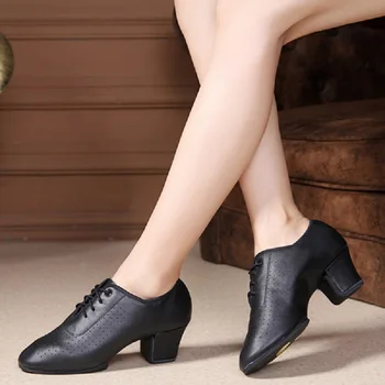 משלוח חינם מורה מקצועי אימון סגור הבוהן רך להחליק הבלעדי 5cm עור סלוניים ריקודים לטיניים נעלי נשים Evkoo-399