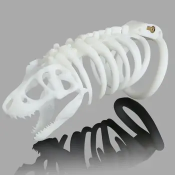 סאדו קל שלד הכלוב עם שיניים חדות 3D מודפס צניעות הכלוב נעילת שרוול צניעות המכשיר חגורת צניעות צעצועי סקס