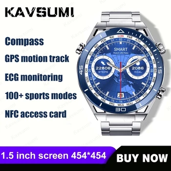 עסקים שעון חכם גברים Bluetooth לקרוא מצפן 100+ ספורט מצבי NFC Smartwatch IP68 שעונים עמיד למים עבור Huawei IOS 2023 חדש