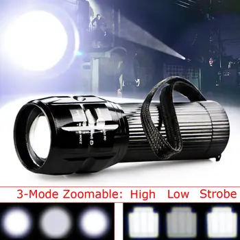 פנס LED 2000 לומנס לפיד המנורה 3 מצבי Zoomable מחנאות, רכיבה על אופניים הראש אור פנס להשתמש סוללות AAA