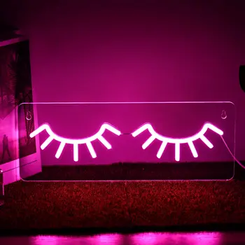 ריסים ניאון נורות Led ריסים עיצוב חדר אמנות קיר אור ניאון שלט LED סלון יופי עסקים האור בשלט ניאון לילה אור