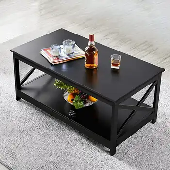 שולחן סלון ריהוט שולחן עם מדף אחסון, תה שחור שולחן שולחן שולחן הסוף עבור חדר השינה Mesas שולחן קפה קטן S