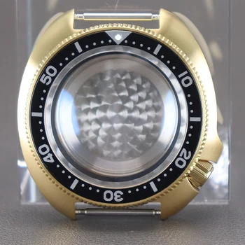 שעון זהב המקרים Mod SKX 6105 ספיר קריסטל זכוכית חלקים Seiko NH34 NH35 NH36 NH38 תנועה 28.5 מ 