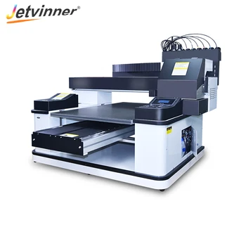 Jetvinner אוטומטי A1 UV משטח מדפסת עם 3 ראש הדפסה עבור מקרה טלפון גליל אקריליק מהירות הדפסה מהירות הדפסה מכונה