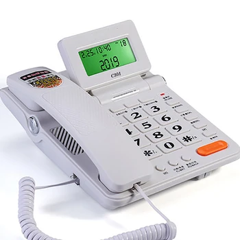 כפתור גדול פתול טלפון טלפון עם שיחה מזוהה, עוצמה מתכווננת, מחשבון, ירוק עם תאורה אחורית, כפולה ממשק עבור המשרד הביתי